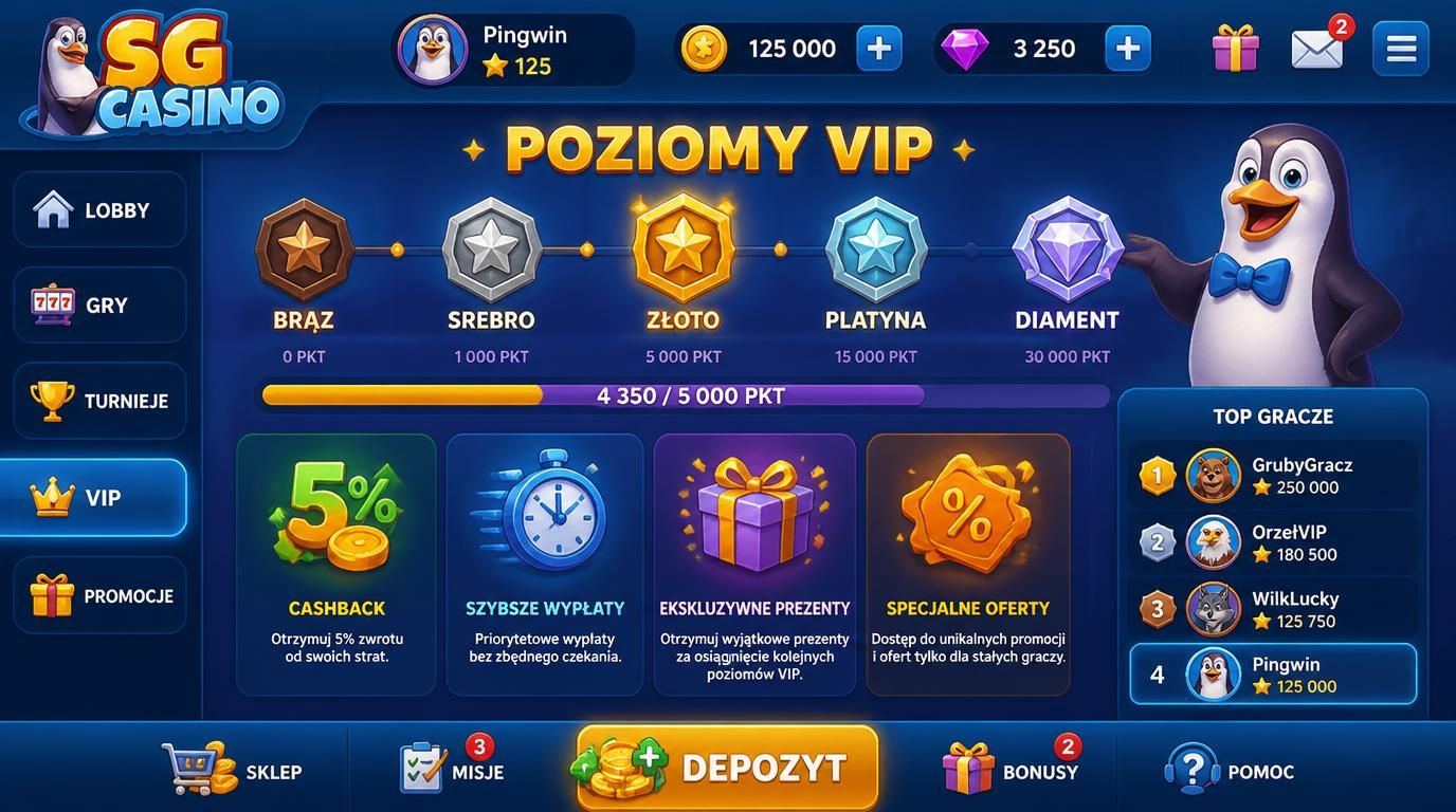 Program lojalnościowy SG Casino: punkty, VIP, ekskluzywne nagrody