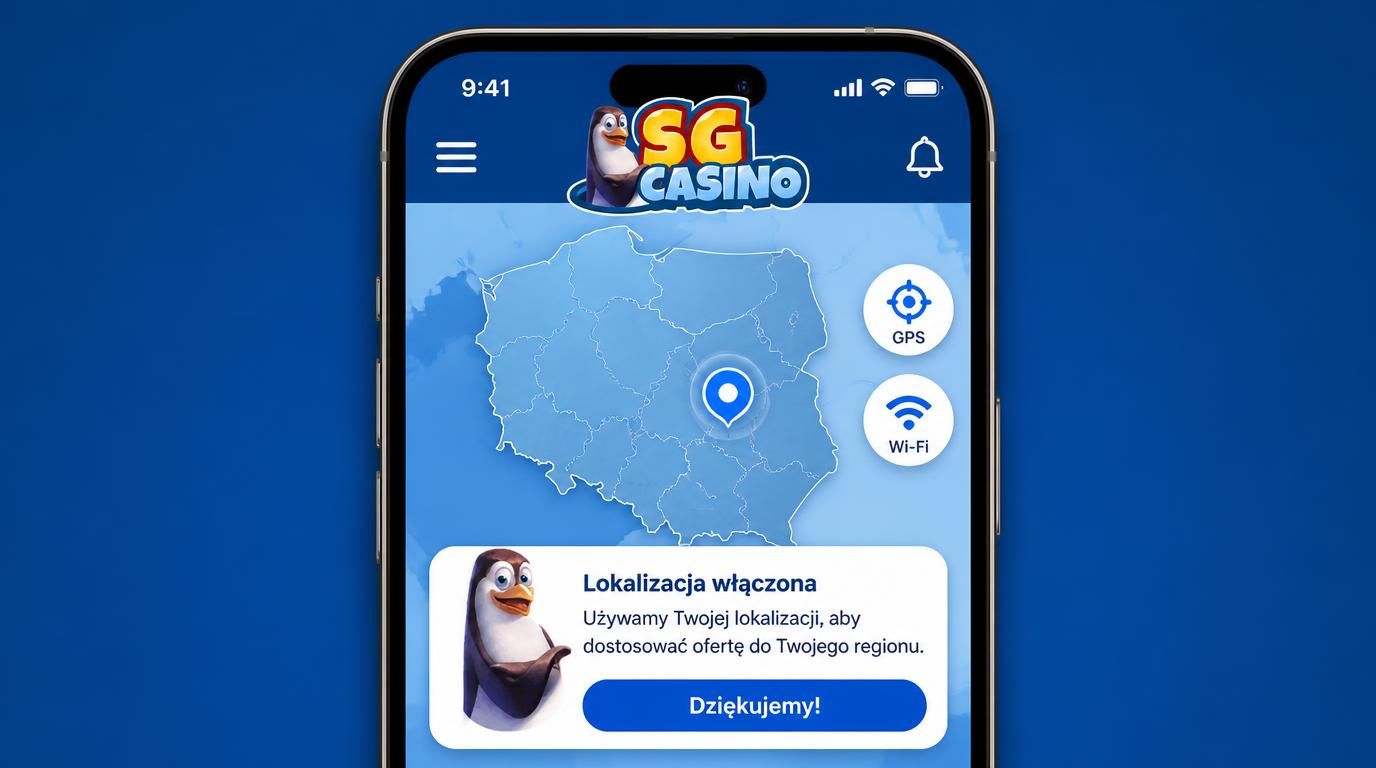 ekran aplikacji z potwierdzeniem lokalizacji GPS