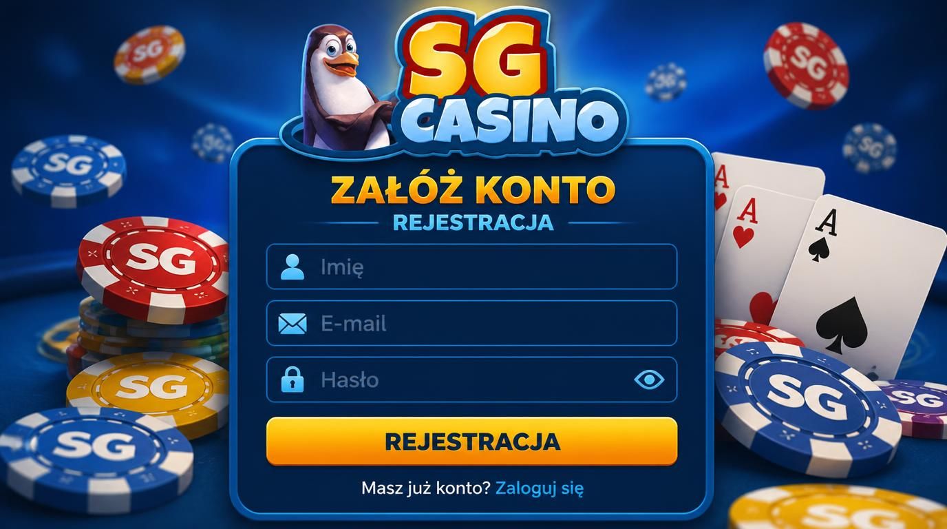 Interfejs rejestracji konta w SG Casino z polskim formularzem