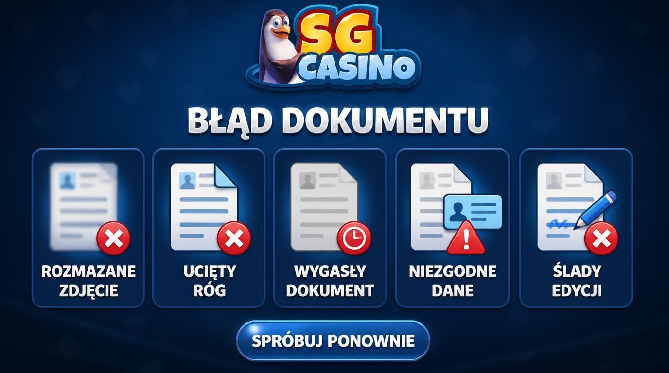 Pięć typowych błędów dokumentów odrzucanych przez SG Casino